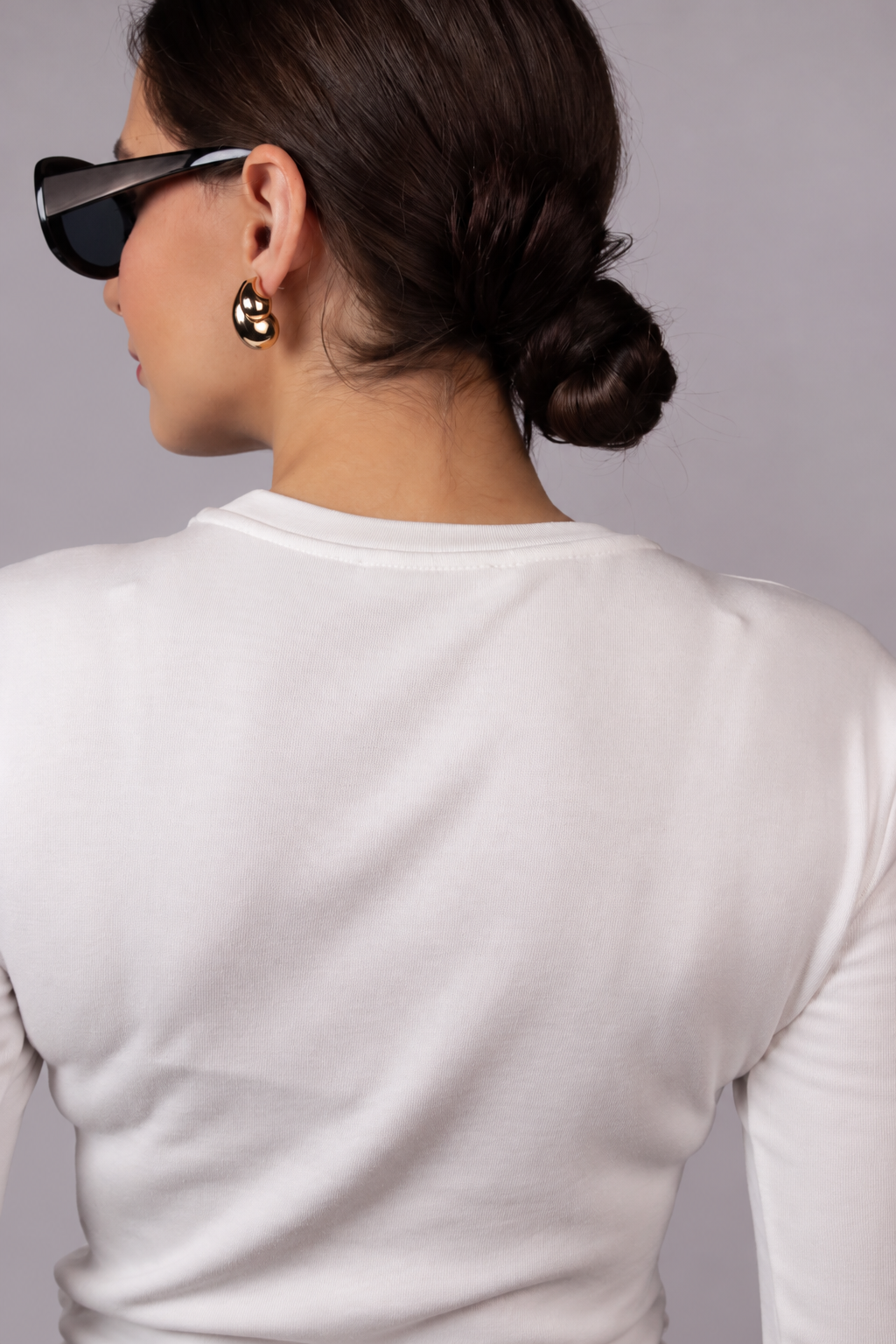 Loongsleeve bawełniany biały