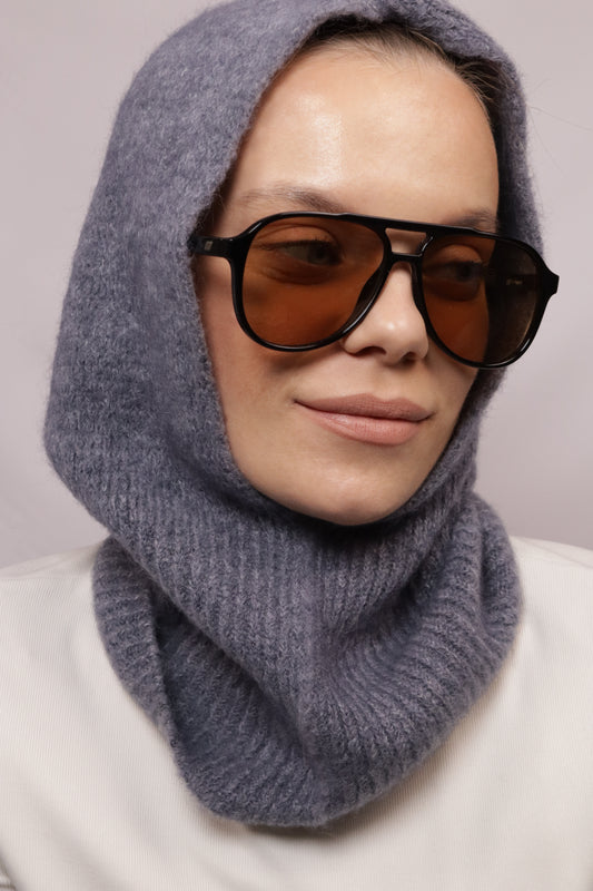 szara balaclava z alpaką 