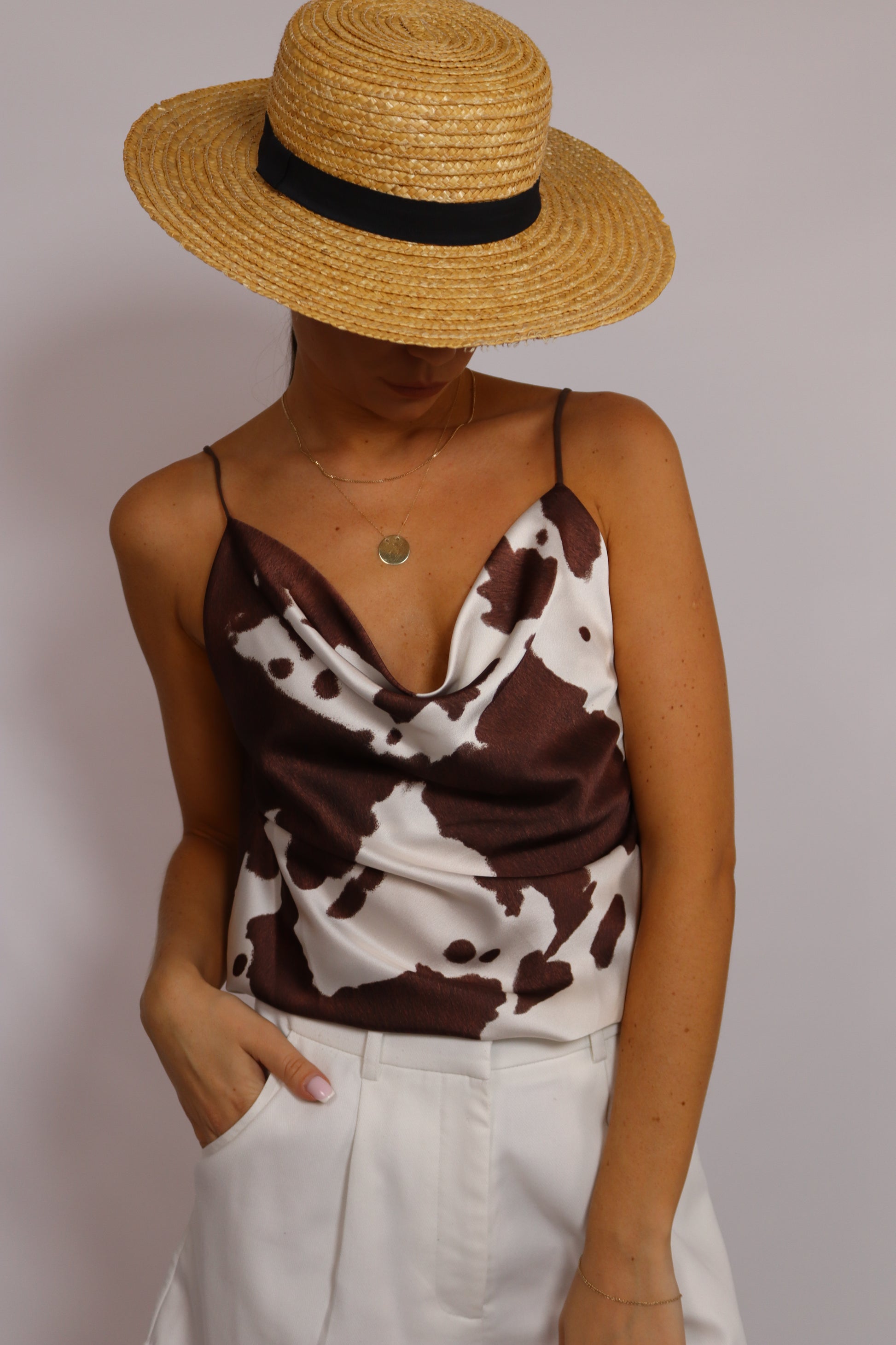 satynowy damski top