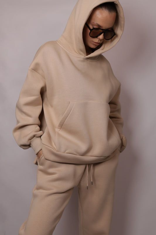 zestaw dresowy beżowy